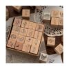 Hacaroa Juego de 32 sellos de goma de madera diseño