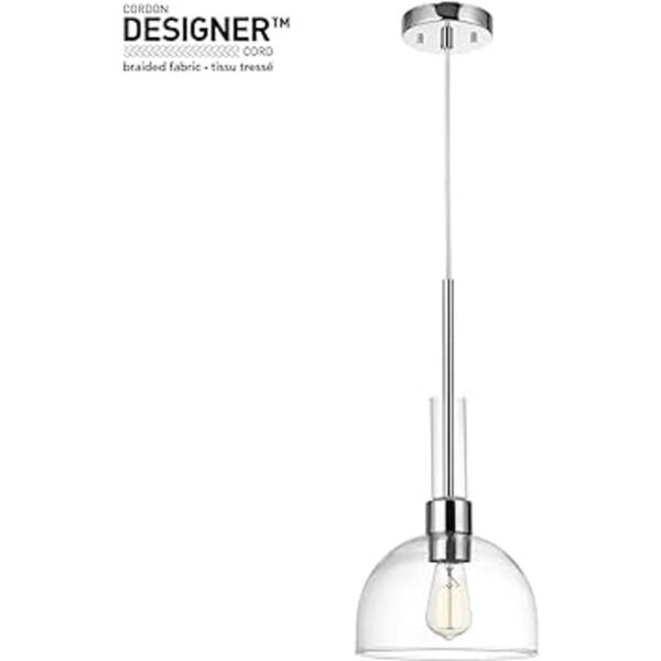 Globe Electric 60896 Colgante de 1 luz cromado pantalla_5