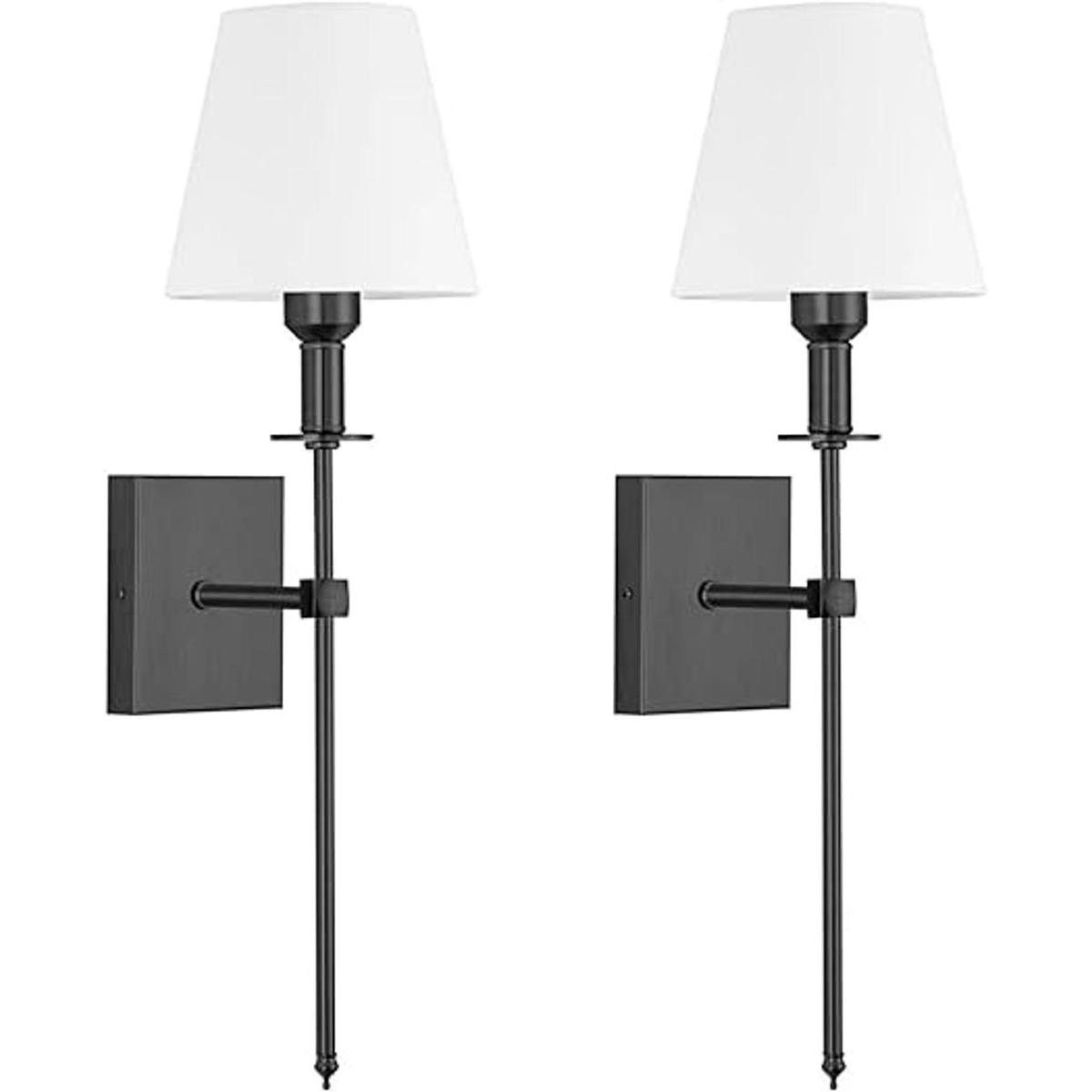 Juego de 2 lámparas de pared con pilas no con cableado