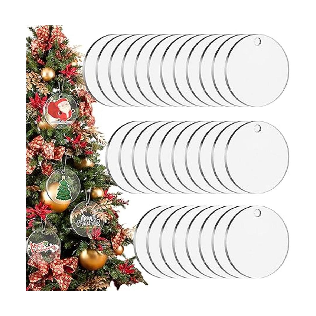 Cludoo Adornos acrílicos en blanco de 3.5 pulgadas 30