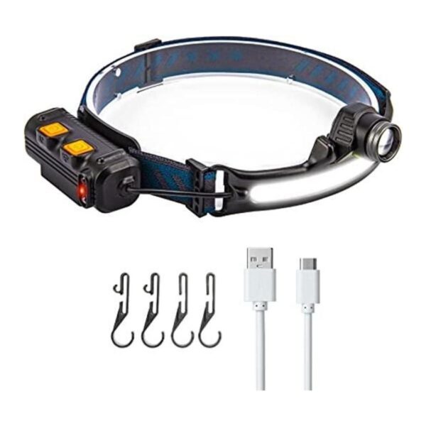 Linterna frontal LED de haz de 270 recargable con zoom_1