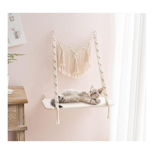 Dahey Hamaca de macramé para gatos y gatos estilo_3
