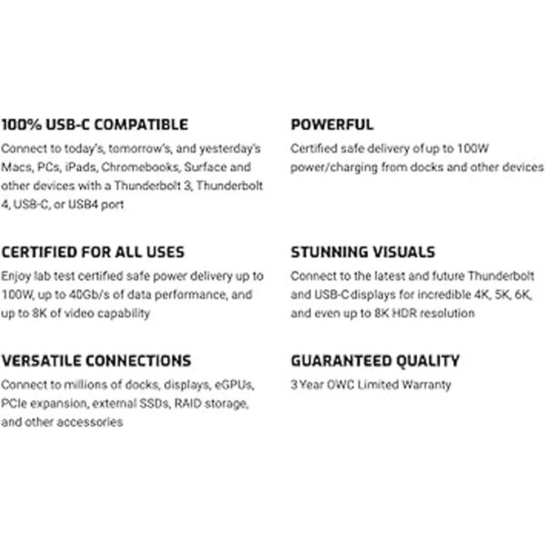 OWC Cable Thunderbolt 4 certificado Thunderbolt 2.4 ft_6