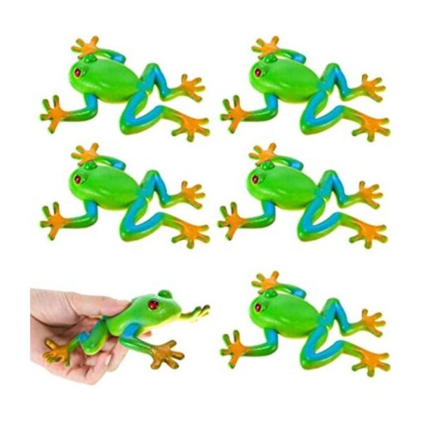 HyDren 6 piezas de juguetes de rana realistas figuras de_1