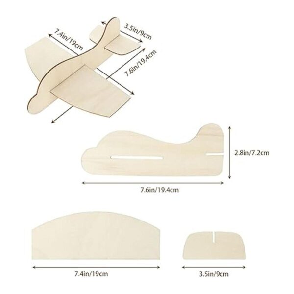 CertBuy Paquete de 20 aviones de madera natural avión de