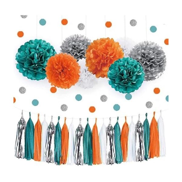 IGUO Decoraciones de fiesta de boda naranja plata_1