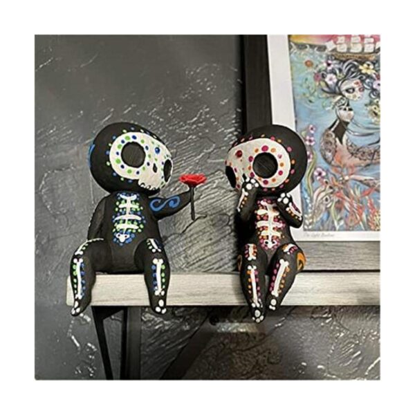 Estatua de pareja de calavera de azúcar figura de_1