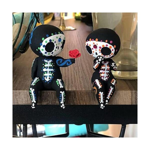 Estatua de pareja de calavera de azúcar figura de_2
