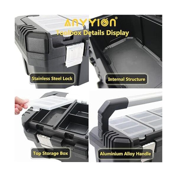 Anyyion Caja de herramientas de 14.5 pulgadas con bandeja_5