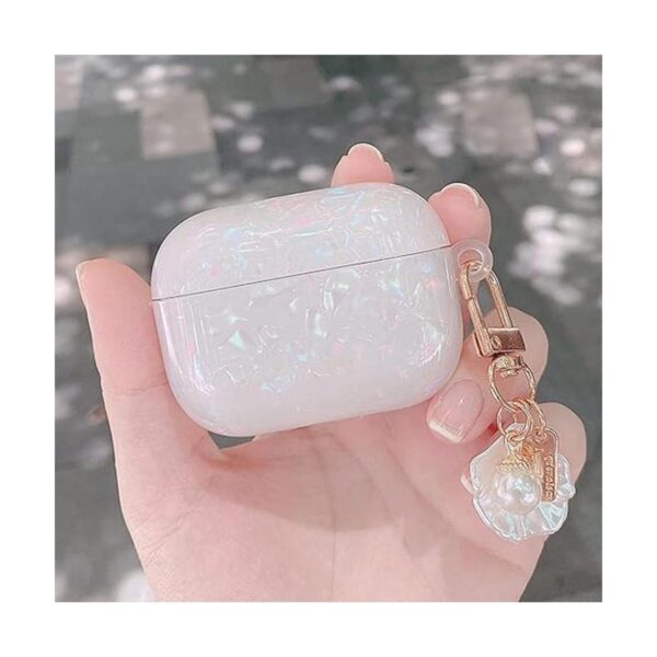 Funda de lujo para AirPods 3 con llavero de perlas con