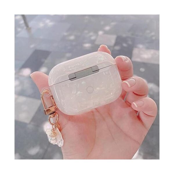 Funda de lujo para AirPods 3 con llavero de perlas con