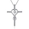 LGSY Colgante de plata de ley con forma de cruz de corazón