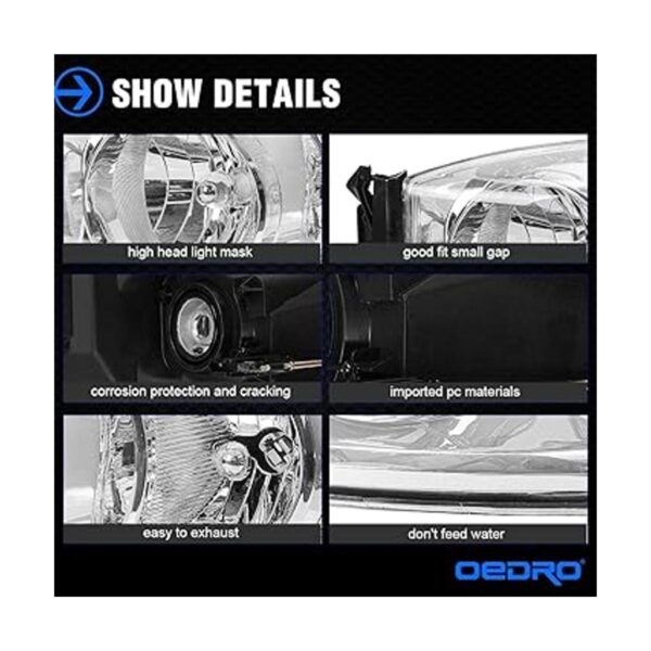 OEDRO Conjunto de faros delanteros compatible con 2007_3