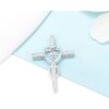 LGSY Colgante de plata de ley con forma de cruz de corazón