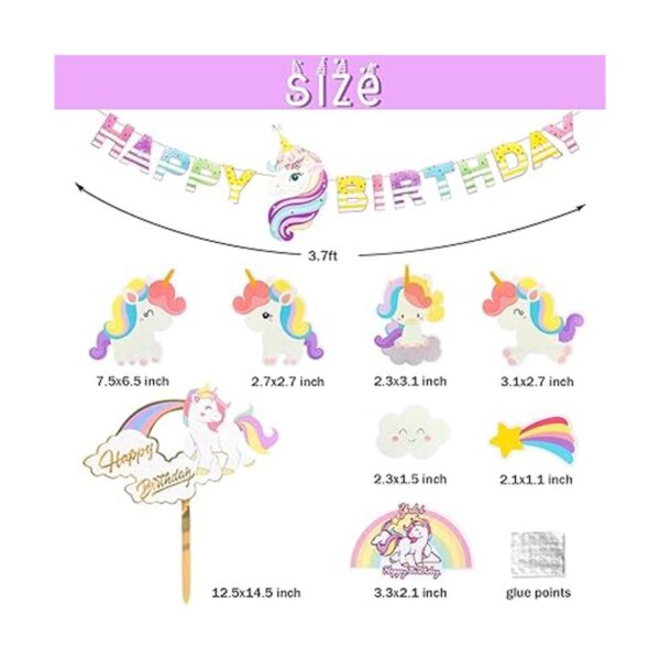 Hombae Decoraciones de fiesta de cumpleaños de unicornio_3