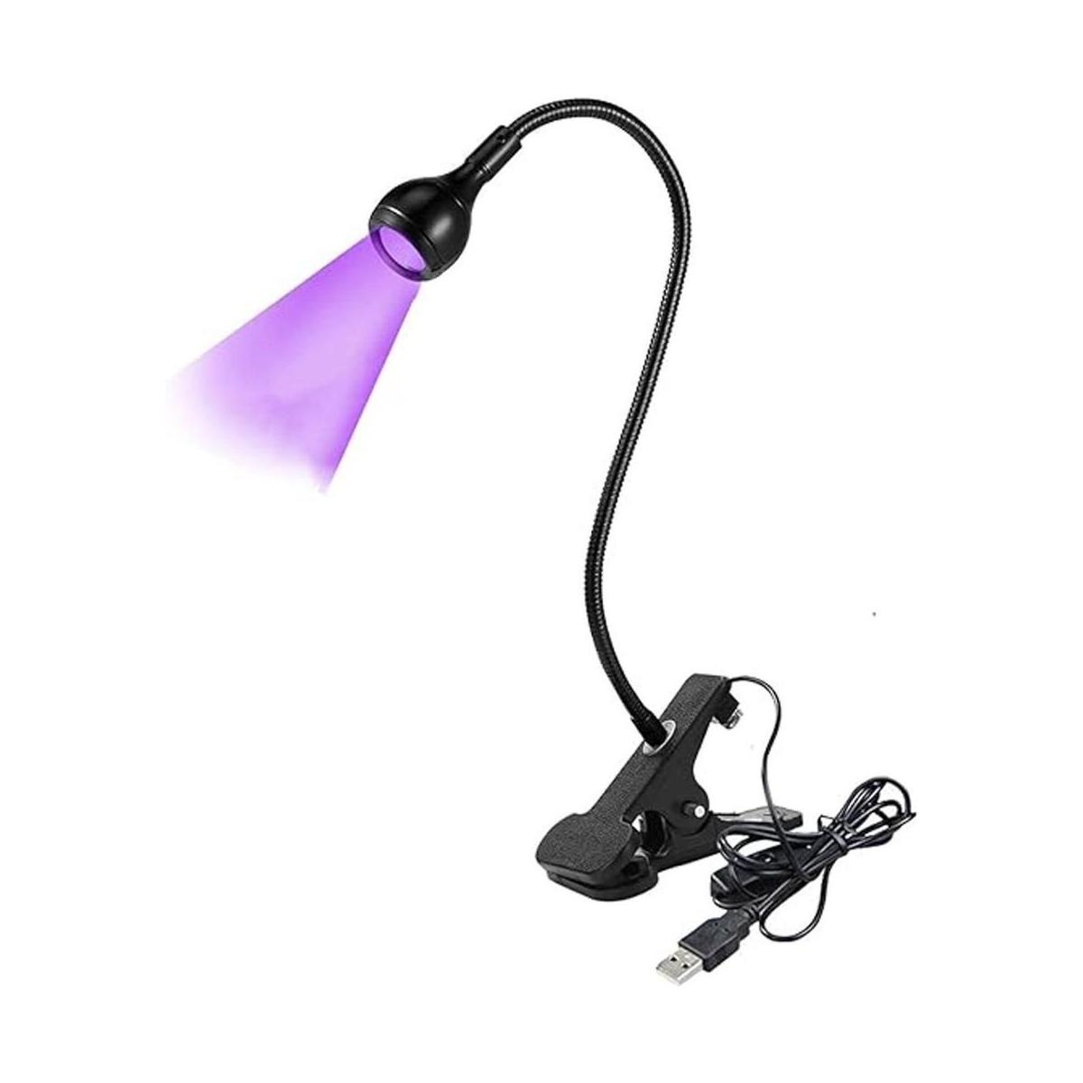 Luz de escritorio LED UV de 3 W cuello de cisne flexible