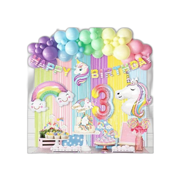 Hombae Decoraciones de fiesta de cumpleaños de unicornio_1