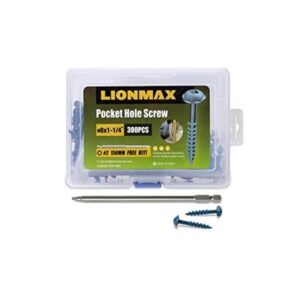 LIONMAX Tornillos de agujero de bolsillo 300 tornillos de_1