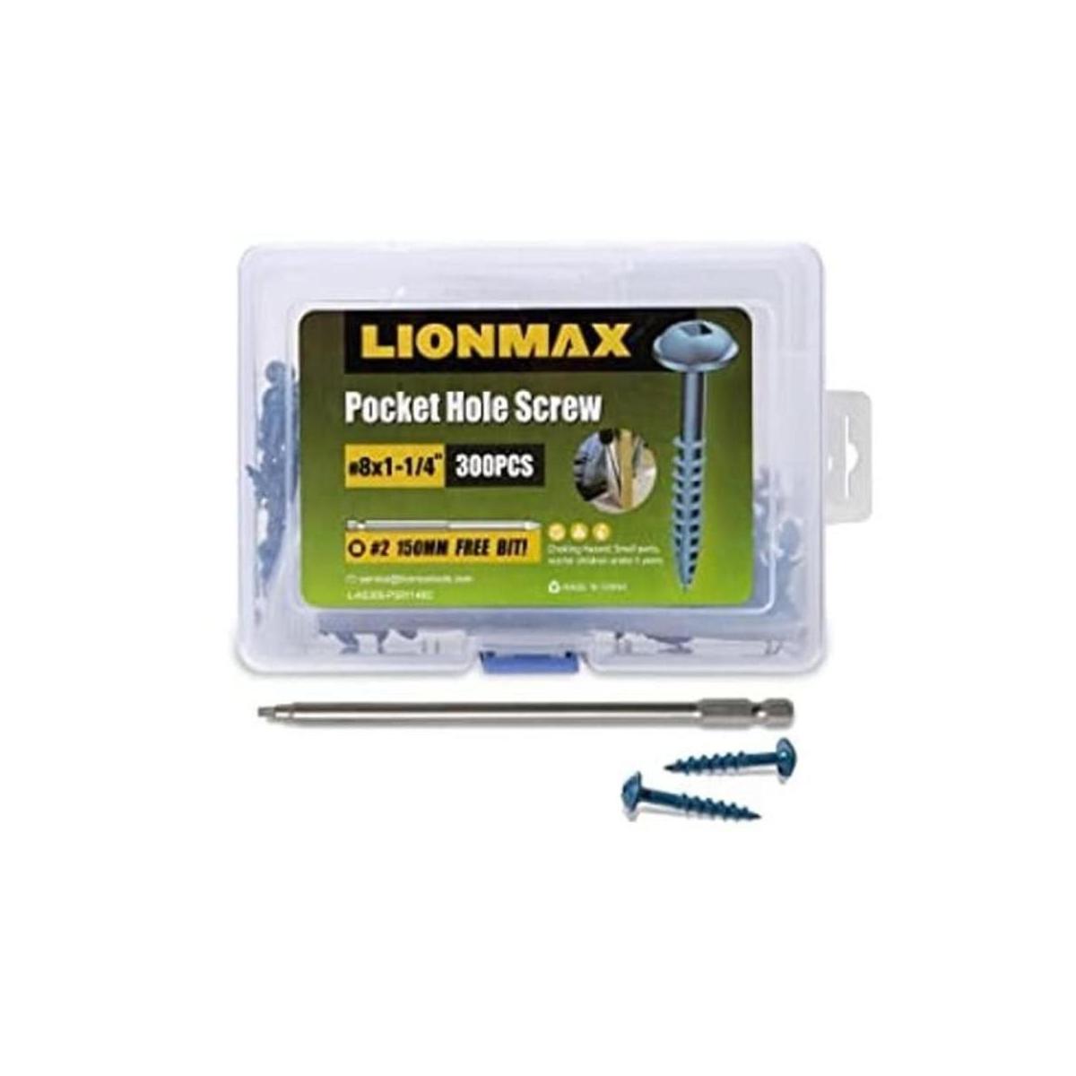 LIONMAX Tornillos de agujero de bolsillo 300 tornillos de