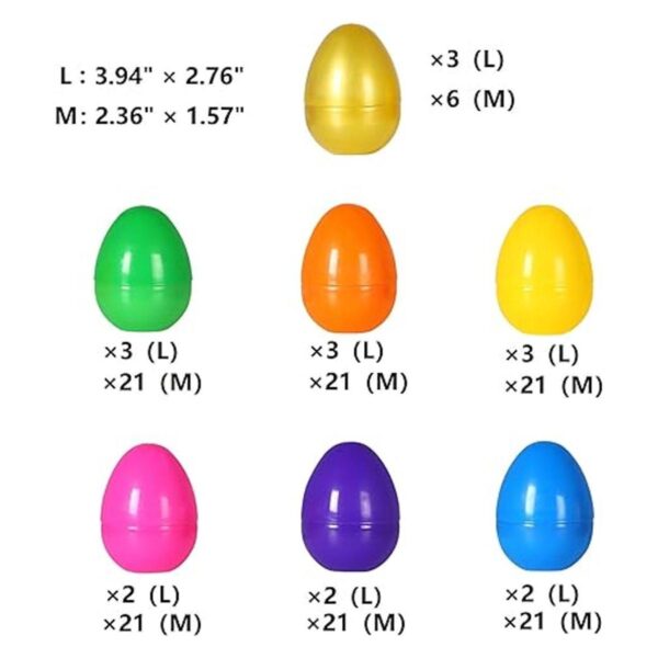 LessMo 150 piezas de huevos de Pascua de 3.94 pulgadas