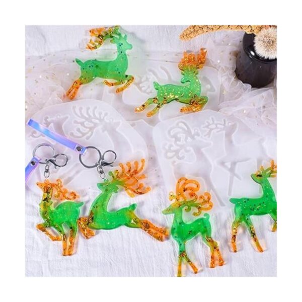 KyeeaDIY 3 moldes de resina de alce de Navidad con 20