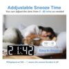 Justmetr Reloj despertador digital reloj LED con doble