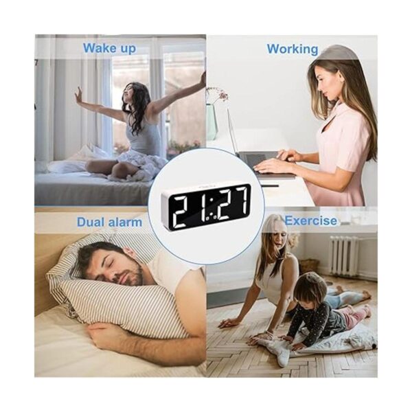 Justmetr Reloj despertador digital reloj LED con doble