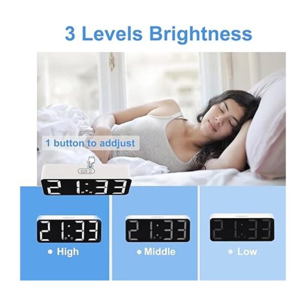 Justmetr Reloj despertador digital reloj LED con doble