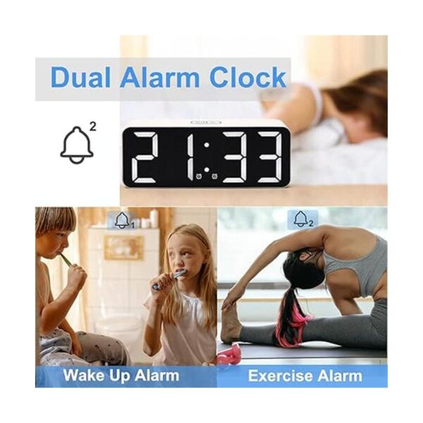 Justmetr Reloj despertador digital reloj LED con doble