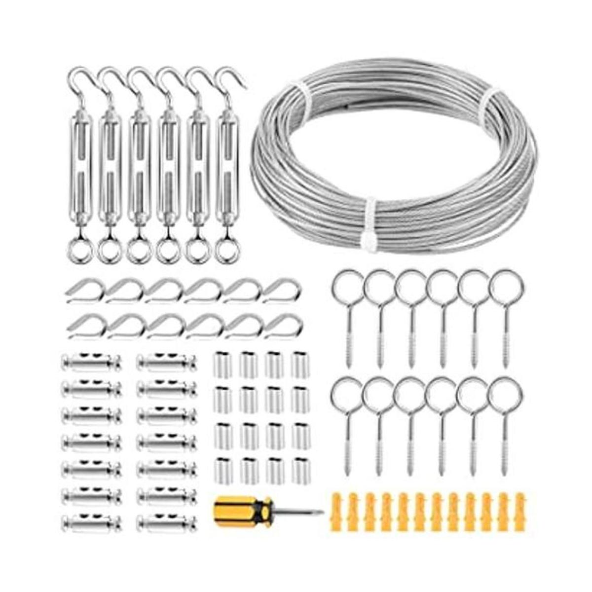 FSHIHINE Kit de tensor de alambre de jardín con cable de
