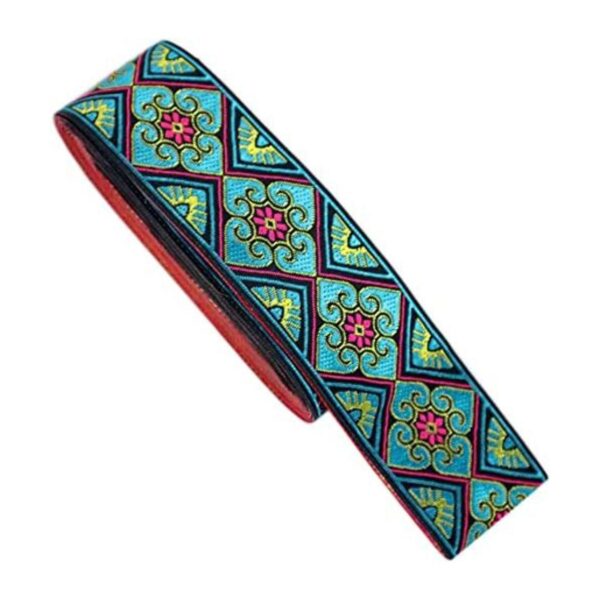Cinta jacquard bohemia con ribete geométrico tejido_1
