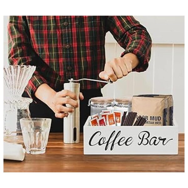 Organizador de estación de café de madera organizador de