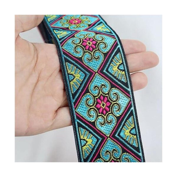 Cinta jacquard bohemia con ribete geométrico tejido_3