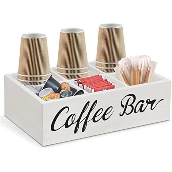 Organizador de estación de café de madera organizador de