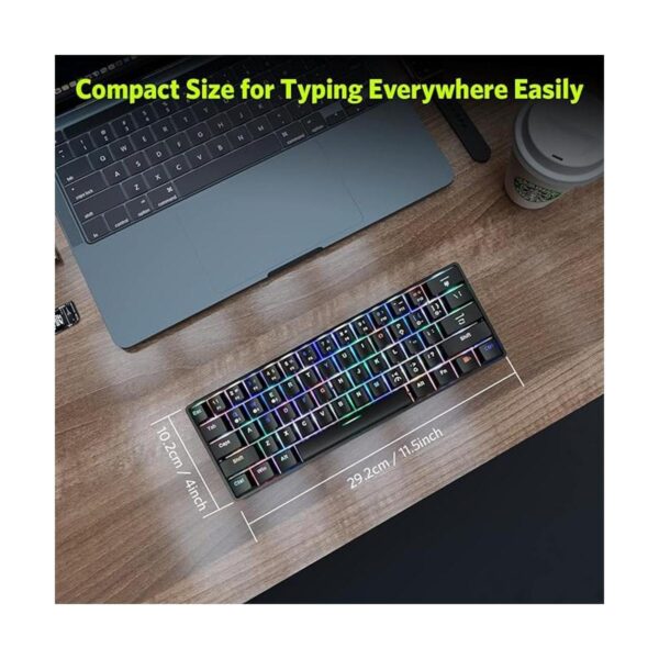Fiodio Teclado mecánico inalámbrico y con cable RGB de 61