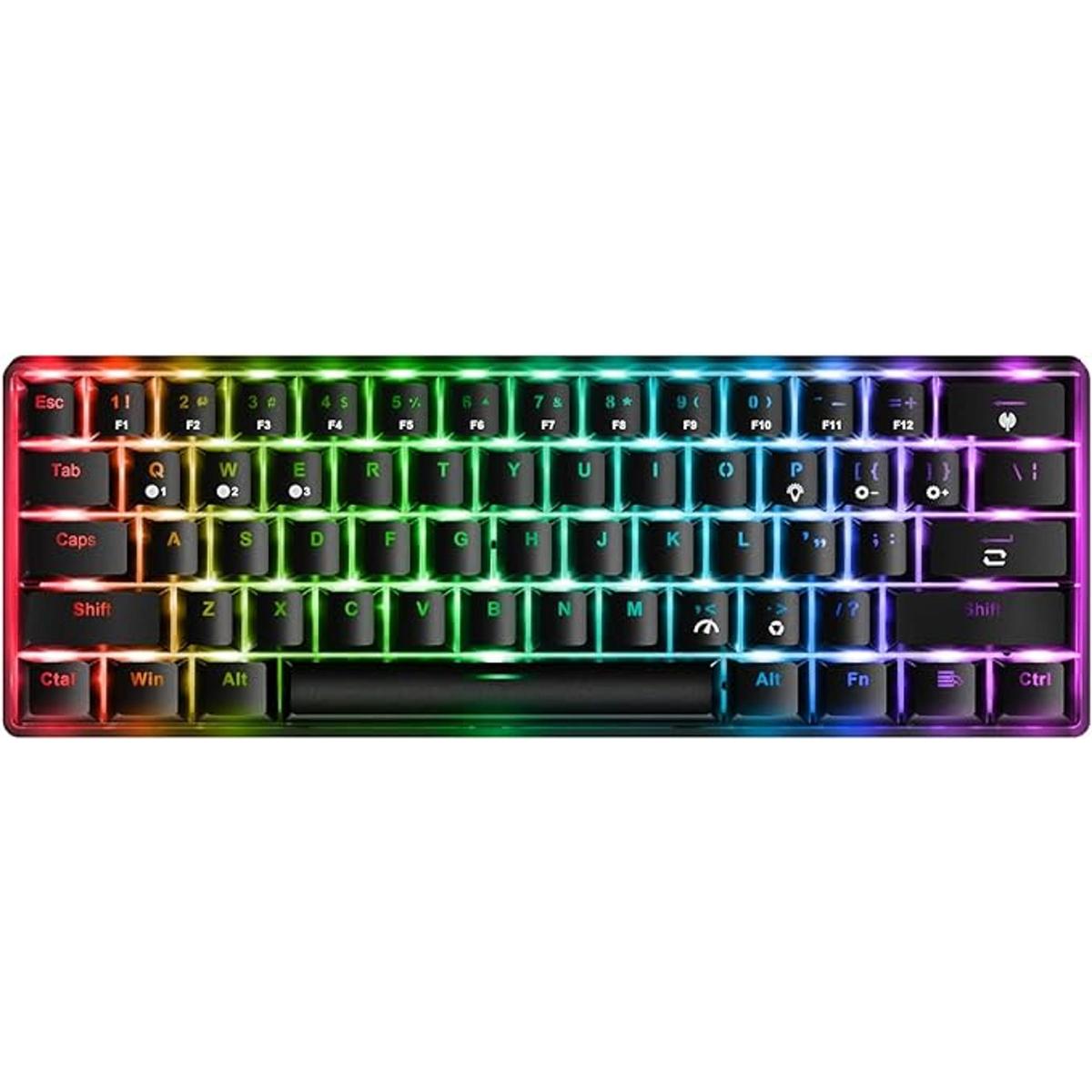 Fiodio Teclado mecánico inalámbrico y con cable RGB de 61