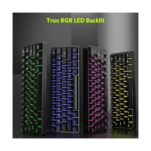 Fiodio Teclado mecánico inalámbrico y con cable RGB de 61