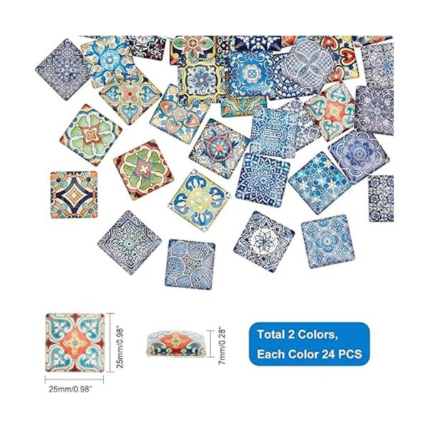 PH PandaHall Cabujones cuadrados de mosaico de 1 pulgada