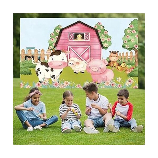 Fondo de fiesta de animales de granja de dibujos animados_2