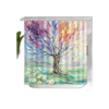 Cortina de ducha de árbol de pintura al óleo cortina de