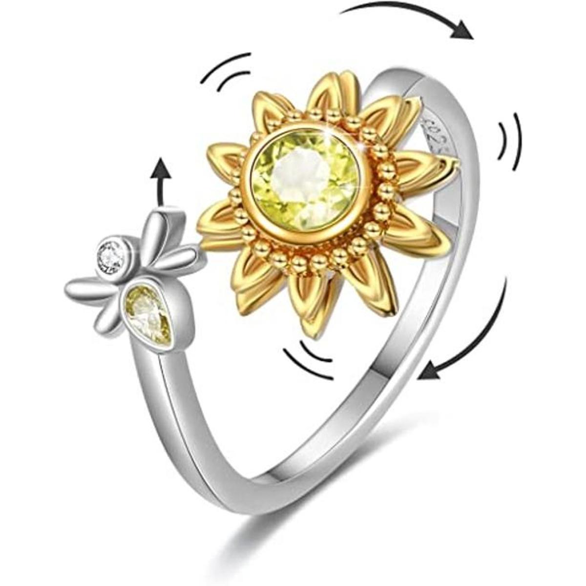 Anillos para ansiedad para mujer anillo giratorio de