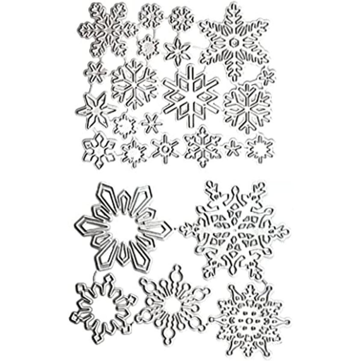 FAZHBARY 25 troqueles de copo de nieve de Navidad para