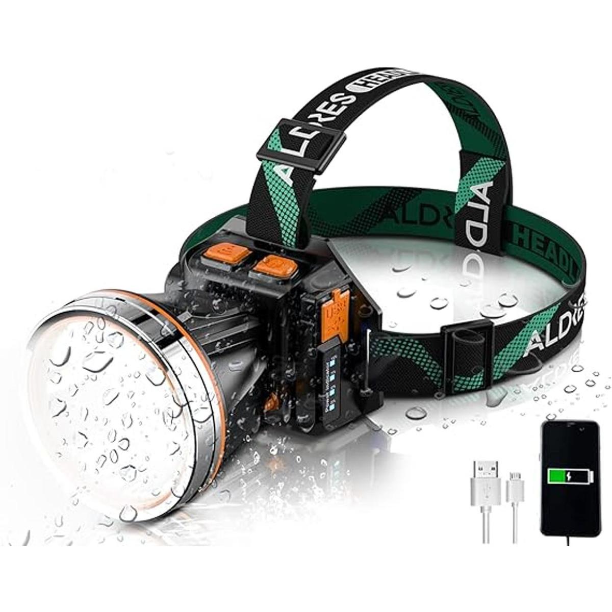 Linterna frontal recargable con sensor de movimiento USB