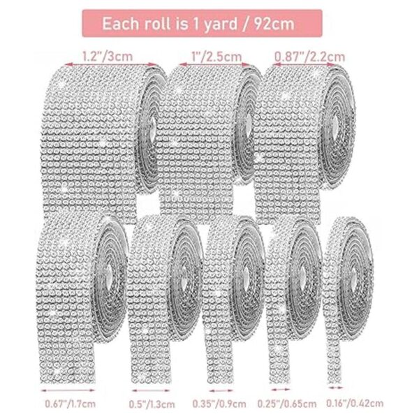 Cinta de cristal con diamantes de imitación 8 rollos de 8