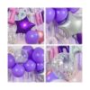 Decoraciones de cumpleaños rosas y moradas suministros de_3