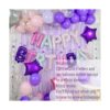 Decoraciones de cumpleaños rosas y moradas suministros de_2