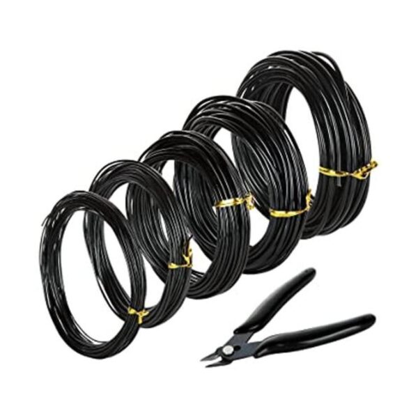 CertBuy 5 rollos de alambre de bonsái de 5 tamaños 0.039_1