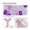 Decoraciones de cumpleaños rosas y moradas suministros de_5