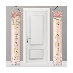 Decoración de pancarta para puerta de cumpleaños número 15_1
