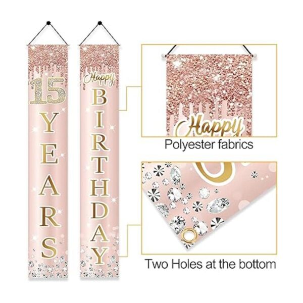 Decoración de pancarta para puerta de cumpleaños número 15_6